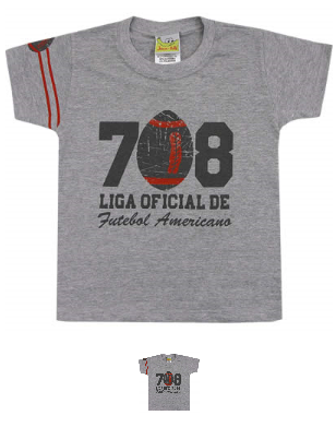Camiseta Infantil de Menino Manga Curta Cinza - Jaca-Lelé