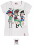 Camiseta Infantil Feminina com Brilho Branca - Elian