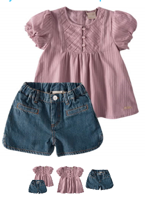 Conjunto Shorts Jeans Infantil para Menina Rosa - Milon