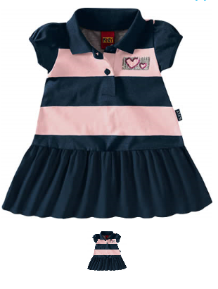 Vestido Infantil Listrado Pólo Marinho - Kyly