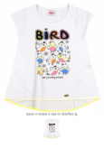 Camiseta Infantil Feminina Mullet em Meia Malha Branca - Eli
