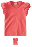 Camiseta Feminina Infantil Básica Coral - Milon