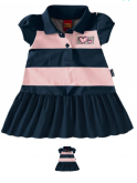 Vestido Infantil Listrado Pólo Marinho - Kyly
